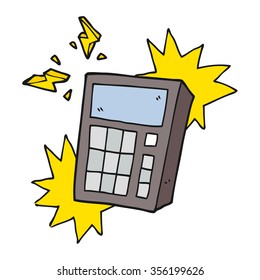 freehand drawn cartoon calculator
