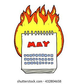 freehand drawn cartoon calendar showing month of may