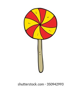 freehand drawn cartoon candy lollipop