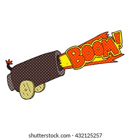 freehand drawn cartoon cannon shooting