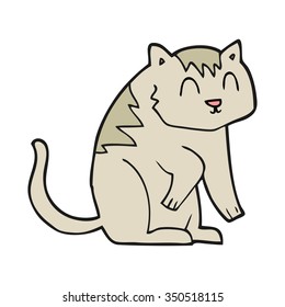 freehand drawn cartoon cat