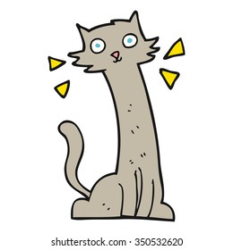freehand drawn cartoon cat