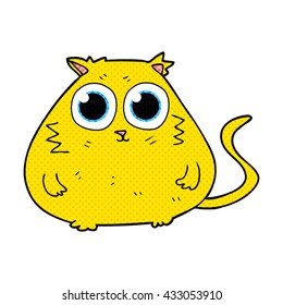 freehand drawn cartoon cat with big pretty eyes