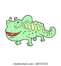 freehand drawn cartoon chameleon