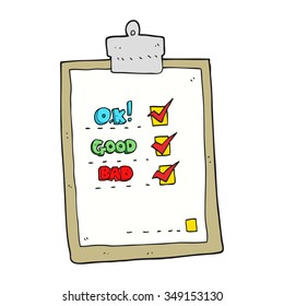 freehand drawn cartoon check list