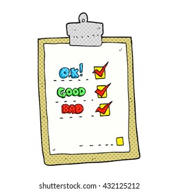freehand drawn cartoon check list