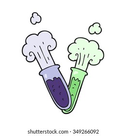 freehand drawn cartoon chemical reaction