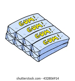 freehand drawn cartoon chewing gum