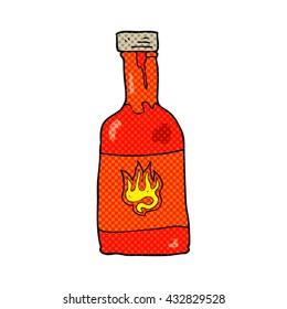 freehand drawn cartoon chili sauce bottle