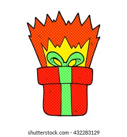 freehand drawn cartoon christmas gift