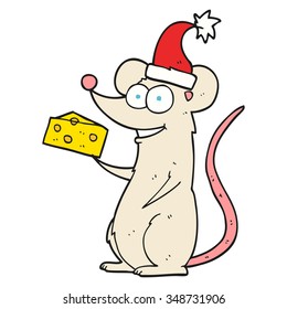 freehand drawn cartoon christmas mouse