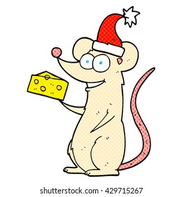 freehand drawn cartoon christmas mouse