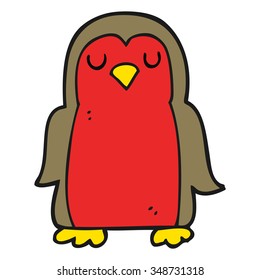 freehand drawn cartoon christmas robin
