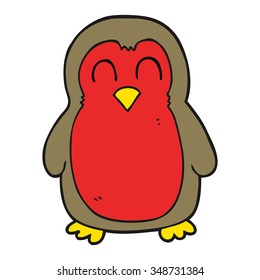 freehand drawn cartoon christmas robin