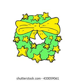 freehand drawn cartoon christmas wreath