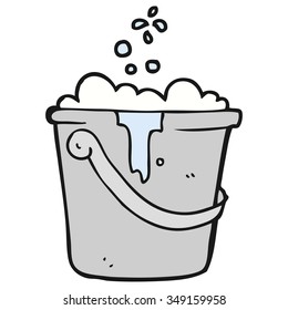 freehand drawn cartoon cleaning bucket