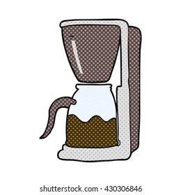 freehand drawn cartoon coffee maker