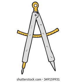 freehand drawn cartoon compass