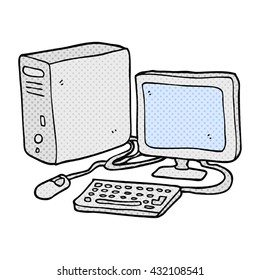 freehand drawn cartoon computer