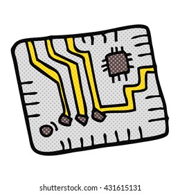 freehand drawn cartoon computer circuitboard
