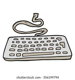 freehand drawn cartoon computer keyboard
