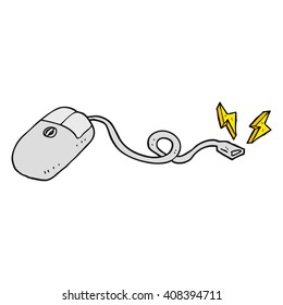 freehand drawn cartoon computer mouse