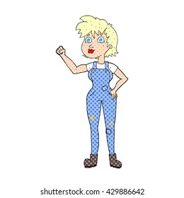 freehand drawn cartoon confident farmer woman