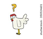 freehand drawn cartoon confused chicken