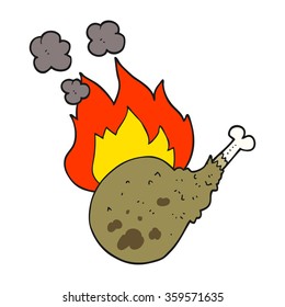 freehand drawn cartoon cooked meat