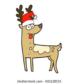 freehand drawn cartoon crazy reindeer