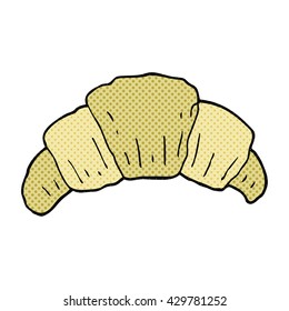 freehand drawn cartoon croissant