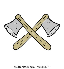 freehand drawn cartoon crossed axes