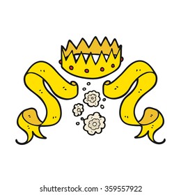 freehand drawn cartoon crown and scroll