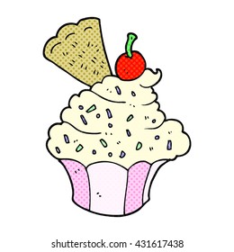 freehand drawn cartoon cupcake