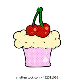 freehand drawn cartoon cupcake