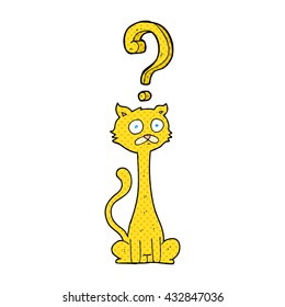 freehand drawn cartoon curious cat