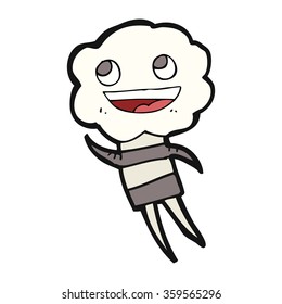 freehand drawn cartoon cute cloud head creature