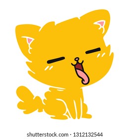 freehand drawn cartoon of cute kawaii cat