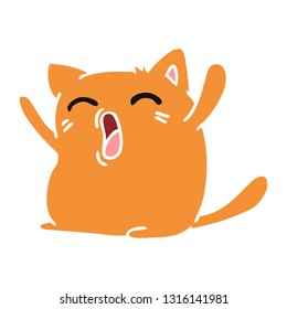 freehand drawn cartoon of cute kawaii cat