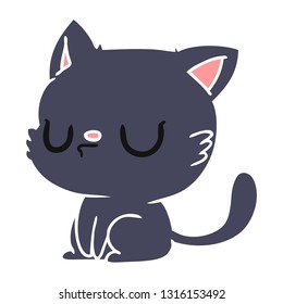 freehand drawn cartoon of cute kawaii cat