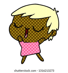 freehand drawn cartoon of cute kawaii short haired girl