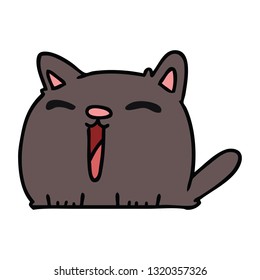 freehand drawn cartoon of cute kawaii cat