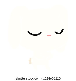 freehand drawn cartoon of cute kawaii bunny