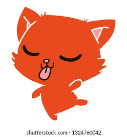 freehand drawn cartoon of cute kawaii cat