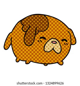 freehand drawn cartoon of cute kawaii dog
