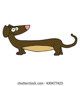 freehand drawn cartoon dachshund