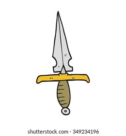 freehand drawn cartoon dagger