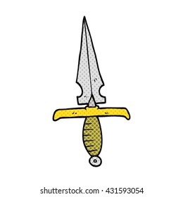 freehand drawn cartoon dagger
