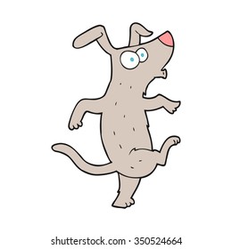 freehand drawn cartoon dancing dog