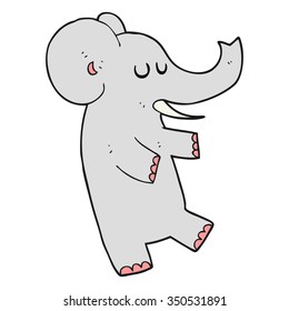 freehand drawn cartoon dancing elephant